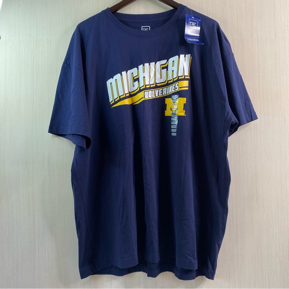 NWT Pro Edge Michigan Wolverines Short Sleeve T-Shirt Navy 2XL